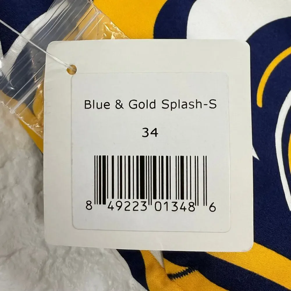 LoudMouth Men's Golf Shorts Blue Gold Splash NWT Size 34